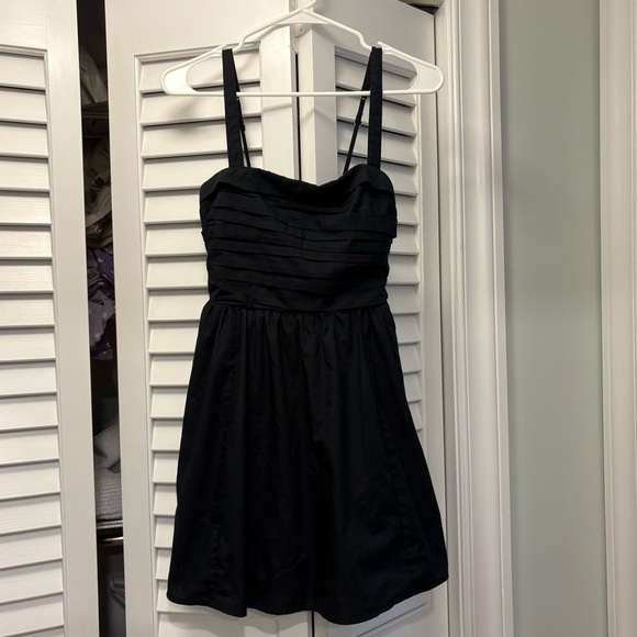 Abercrombie & Fitch Emerson Mini Dress Linen Blend Black Size Extra Small - Picture 4 of 7